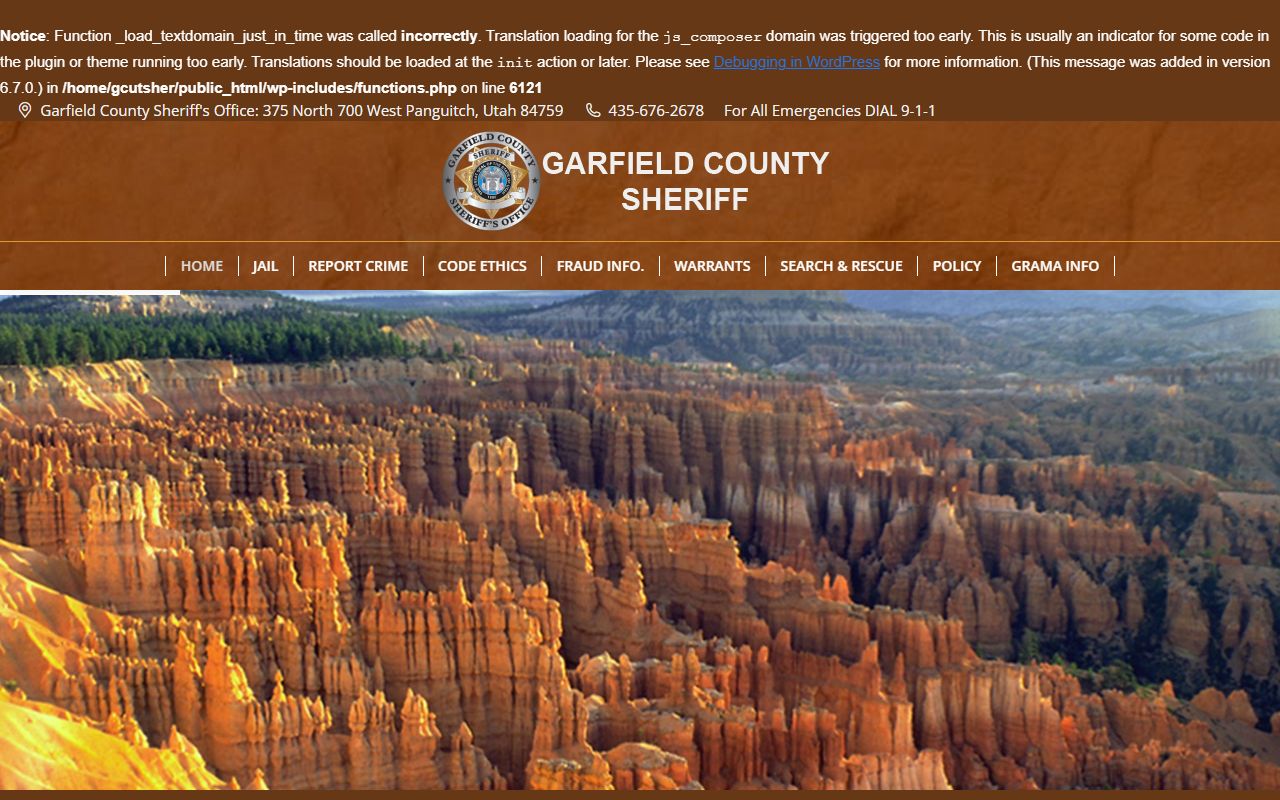 Garfield County Sheriff office for Garfield County background checks