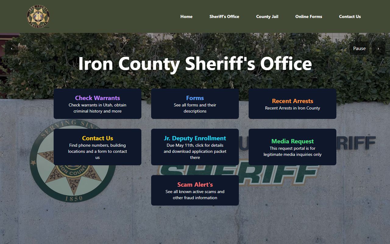 Iron County Sheriff office for Iron County background checks